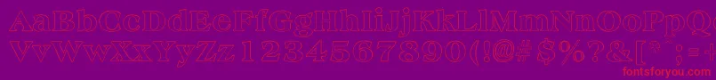 フォントAmphionOutline – 紫の背景に赤い文字