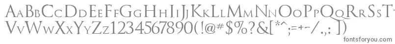 フォントTrajanus – 白い背景に灰色の文字