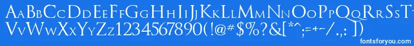 フォントTrajanus – 青い背景に白い文字