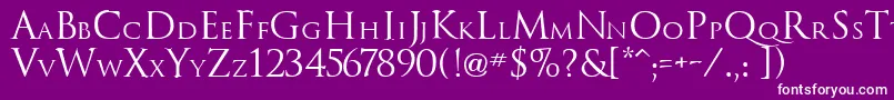 フォントTrajanus – 紫の背景に白い文字