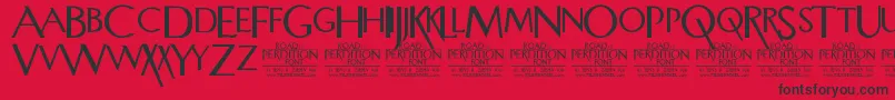 RoadToPerdition Font – Black Fonts on Red Background