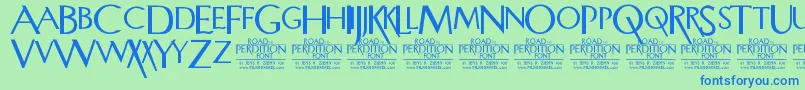 RoadToPerdition Font – Blue Fonts on Green Background