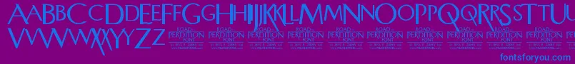 RoadToPerdition Font – Blue Fonts on Purple Background