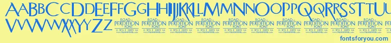 RoadToPerdition Font – Blue Fonts on Yellow Background