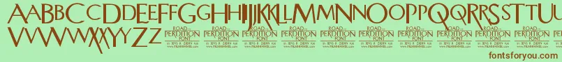 RoadToPerdition Font – Brown Fonts on Green Background