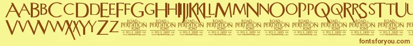 RoadToPerdition Font – Brown Fonts on Yellow Background