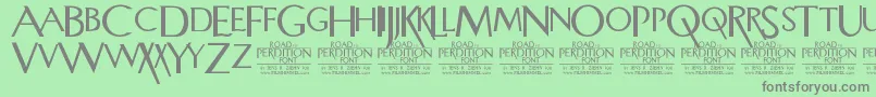 RoadToPerdition Font – Gray Fonts on Green Background