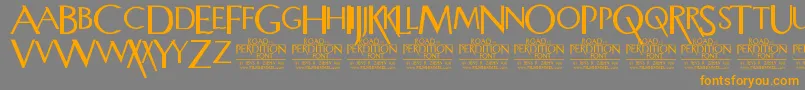 RoadToPerdition Font – Orange Fonts on Gray Background