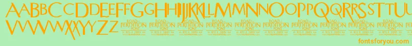 RoadToPerdition Font – Orange Fonts on Green Background