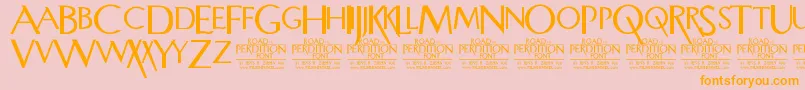 RoadToPerdition Font – Orange Fonts on Pink Background