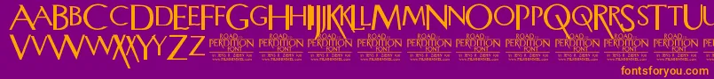 RoadToPerdition Font – Orange Fonts on Purple Background