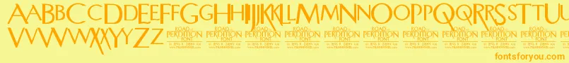 RoadToPerdition Font – Orange Fonts on Yellow Background