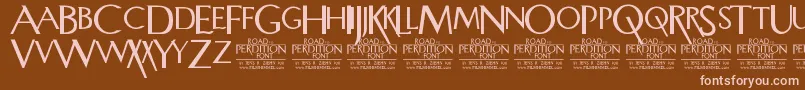 RoadToPerdition Font – Pink Fonts on Brown Background