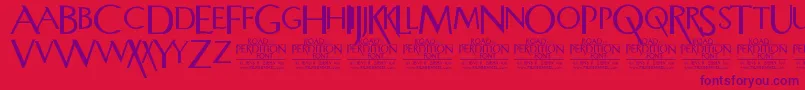 RoadToPerdition Font – Purple Fonts on Red Background