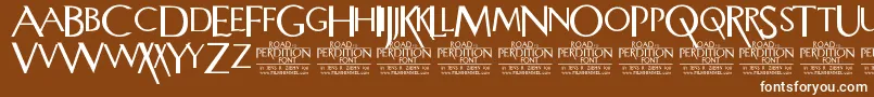 RoadToPerdition Font – White Fonts on Brown Background