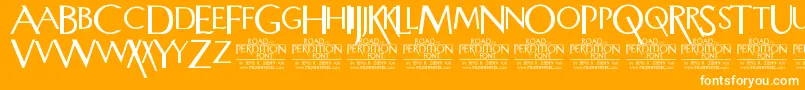 RoadToPerdition Font – White Fonts on Orange Background