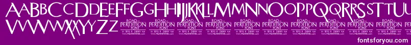 RoadToPerdition Font – White Fonts on Purple Background