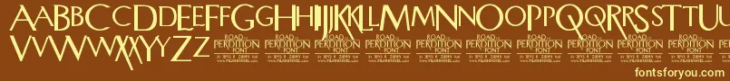 RoadToPerdition Font – Yellow Fonts on Brown Background