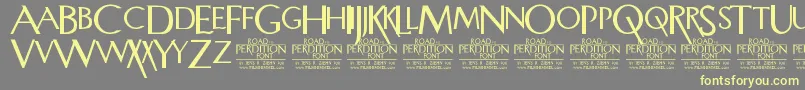 RoadToPerdition Font – Yellow Fonts on Gray Background