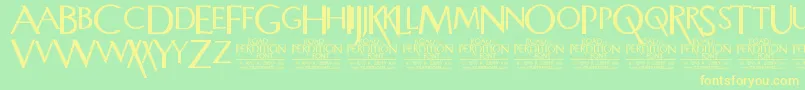 RoadToPerdition Font – Yellow Fonts on Green Background