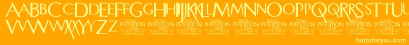 RoadToPerdition Font – Yellow Fonts on Orange Background