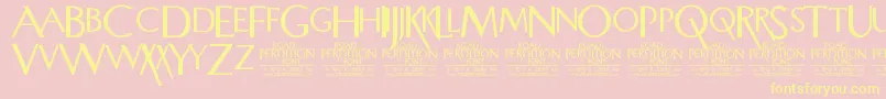 RoadToPerdition Font – Yellow Fonts on Pink Background