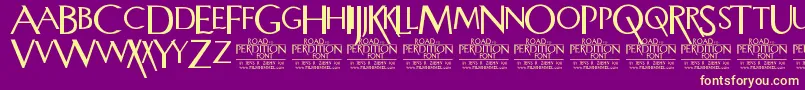 RoadToPerdition Font – Yellow Fonts on Purple Background