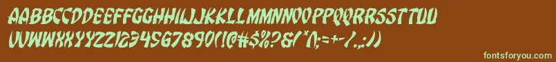 Eggrollital Font – Green Fonts on Brown Background