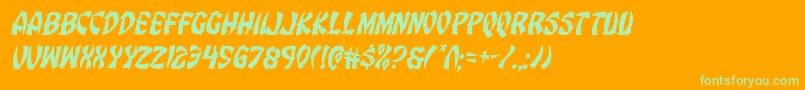 Eggrollital Font – Green Fonts on Orange Background