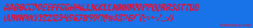 Eggrollital Font – Red Fonts on Blue Background