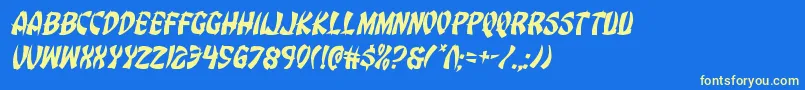 Eggrollital Font – Yellow Fonts on Blue Background