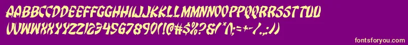 Eggrollital Font – Yellow Fonts on Purple Background