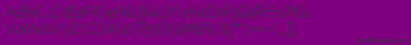 Fonte Glingzerminator – fontes pretas em um fundo violeta
