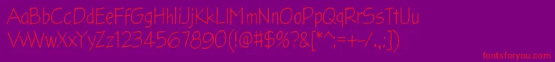フォントGlingzerminator – 紫の背景に赤い文字