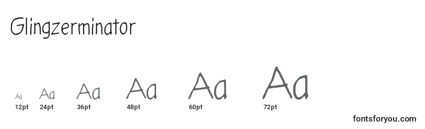 Glingzerminator Font Sizes