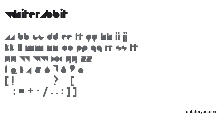 Schriftart Whiterabbit – Alphabet, Zahlen, spezielle Symbole