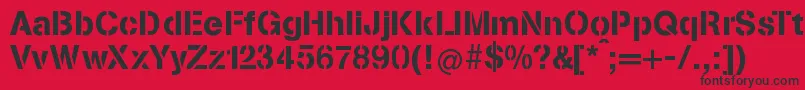フォントStenciliaA – 赤い背景に黒い文字