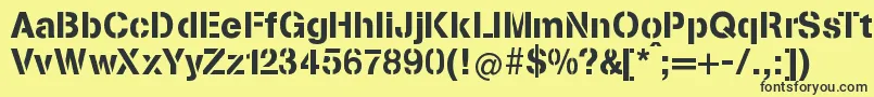 StenciliaA Font – Black Fonts on Yellow Background