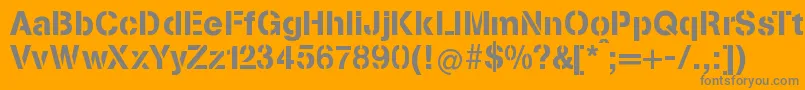 StenciliaA Font – Gray Fonts on Orange Background
