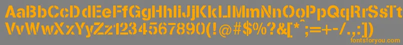 StenciliaA-Schriftart – Orangefarbene Schriften auf grauem Hintergrund