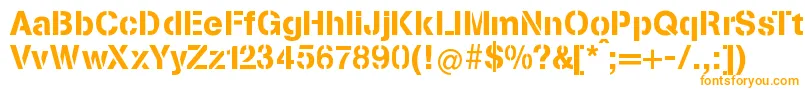 StenciliaA Font – Orange Fonts on White Background