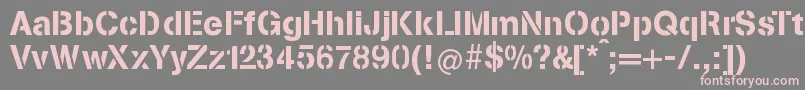 StenciliaA Font – Pink Fonts on Gray Background