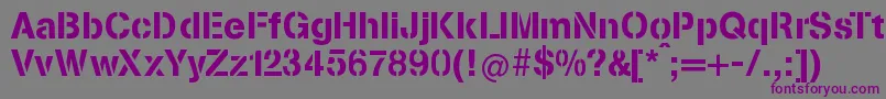 StenciliaA Font – Purple Fonts on Gray Background