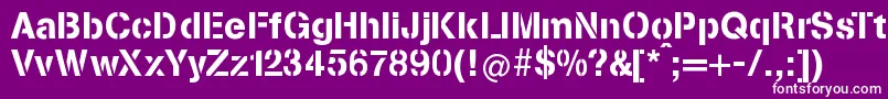 StenciliaA Font – White Fonts on Purple Background