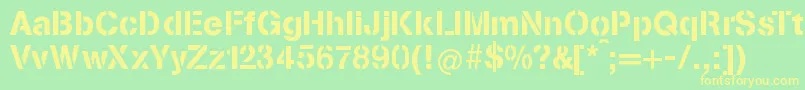 Шрифт StenciliaA – жёлтые шрифты на зелёном фоне