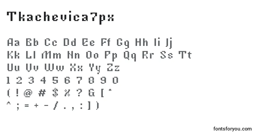 Czcionka Tkachevica7px – alfabet, cyfry, specjalne znaki
