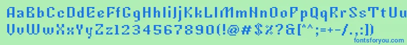 Tkachevica7px Font – Blue Fonts on Green Background
