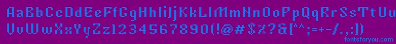 Czcionka Tkachevica7px – niebieskie czcionki na fioletowym tle