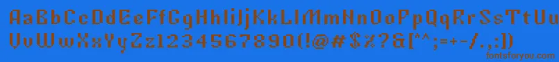 Tkachevica7px-Schriftart – Braune Schriften auf blauem Hintergrund