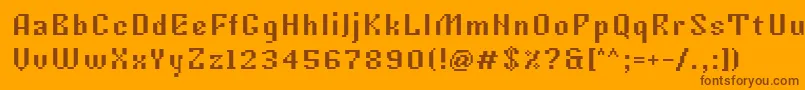 Czcionka Tkachevica7px – brązowe czcionki na pomarańczowym tle